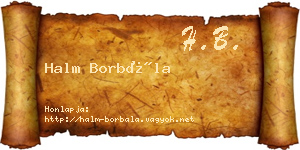 Halm Borbála névjegykártya